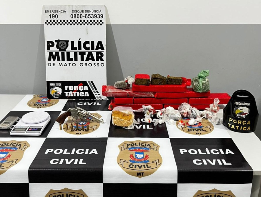 Polícias Civil e Militar desarticulam ponto de distribuição de drogas em Matupá