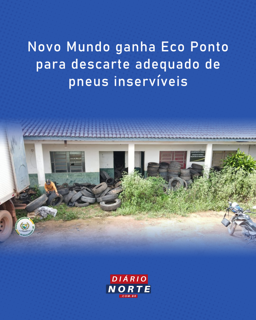 Novo Mundo ganha Eco Ponto para descarte adequado de pneus inservíveis